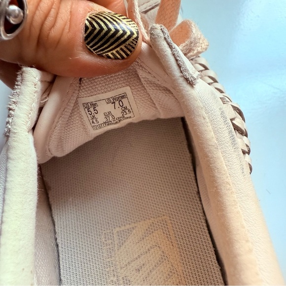 Vans Old Skool Blush Pink Leather Weave Cream Sneakers - Picture 9 of 10